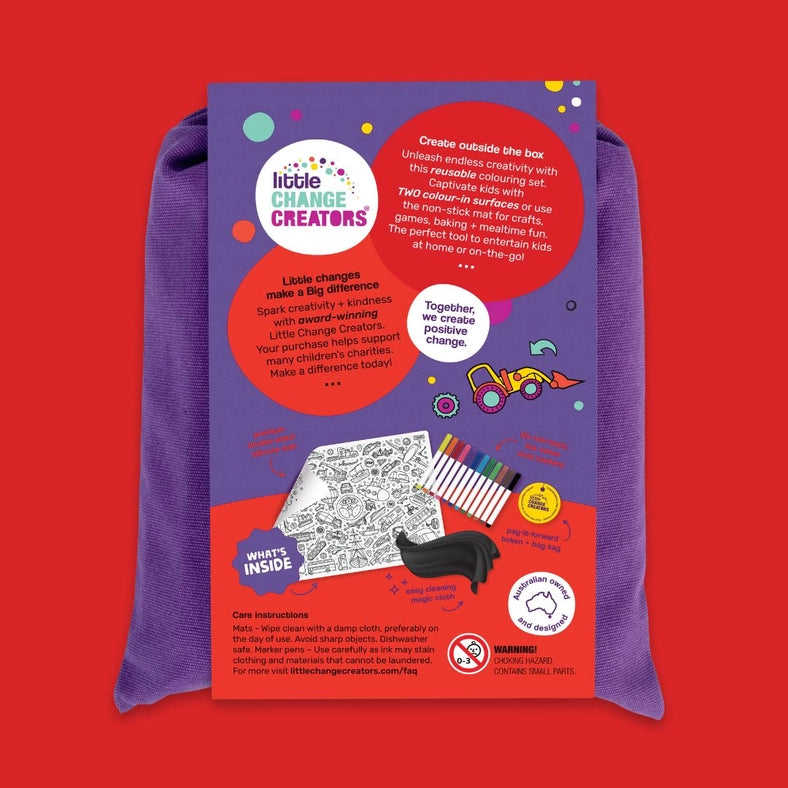 Re-Fun-Able Reusable Colouring + Doodle Mat- Transport