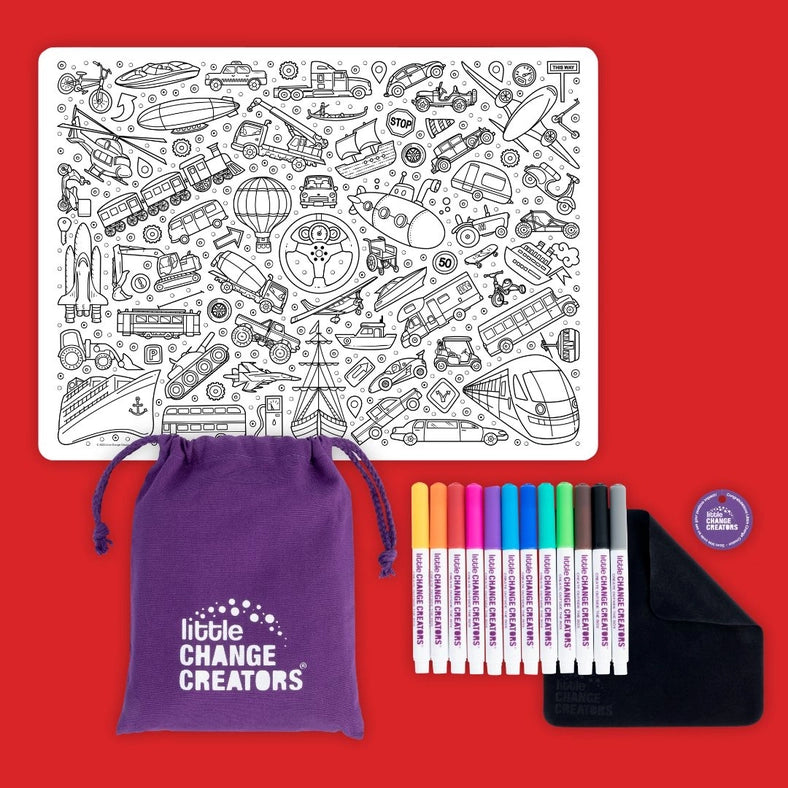 Re-Fun-Able Reusable Colouring + Doodle Mat- Transport