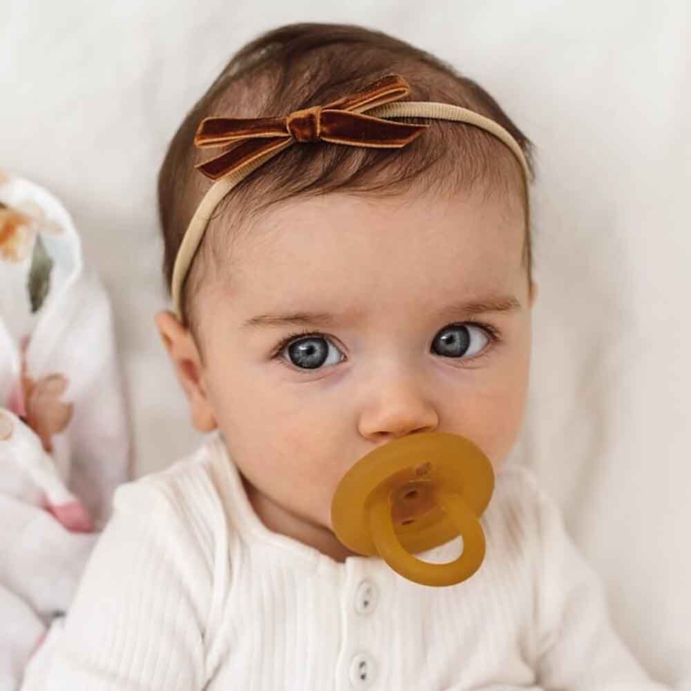 Baby Velvet Bow- Toffee