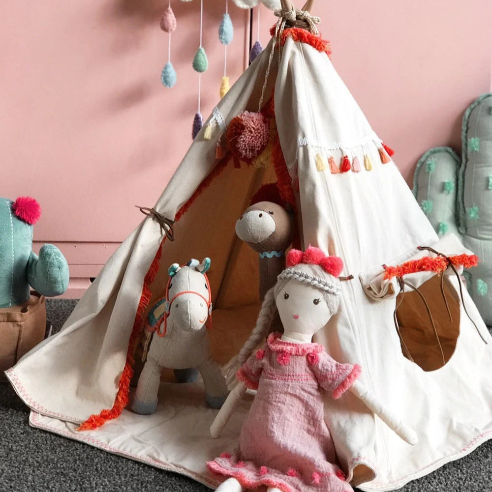 Woodstock Wigwam Doll's Teepee- Coral