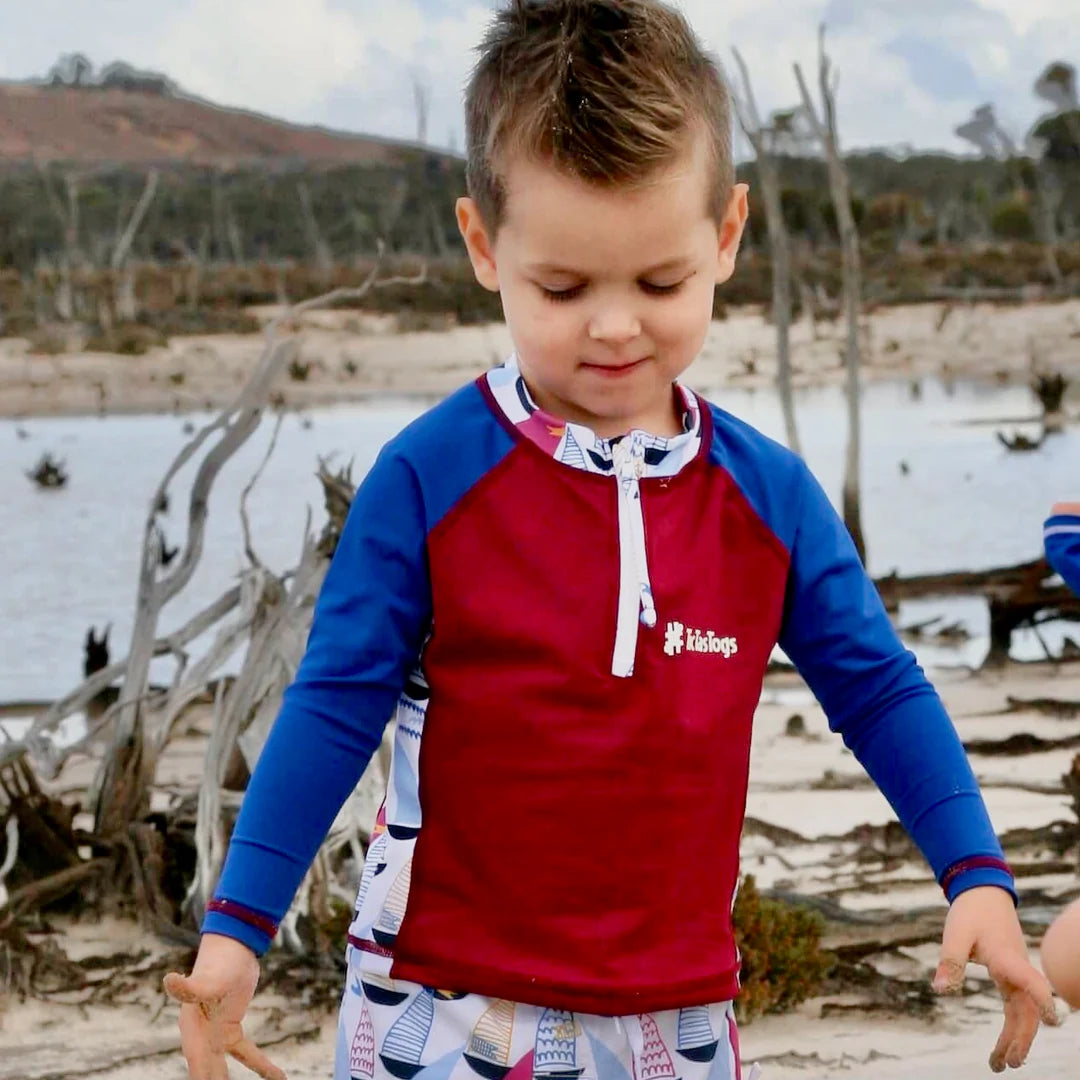 Boys Long Sleeve Rashguard- Yacht Club