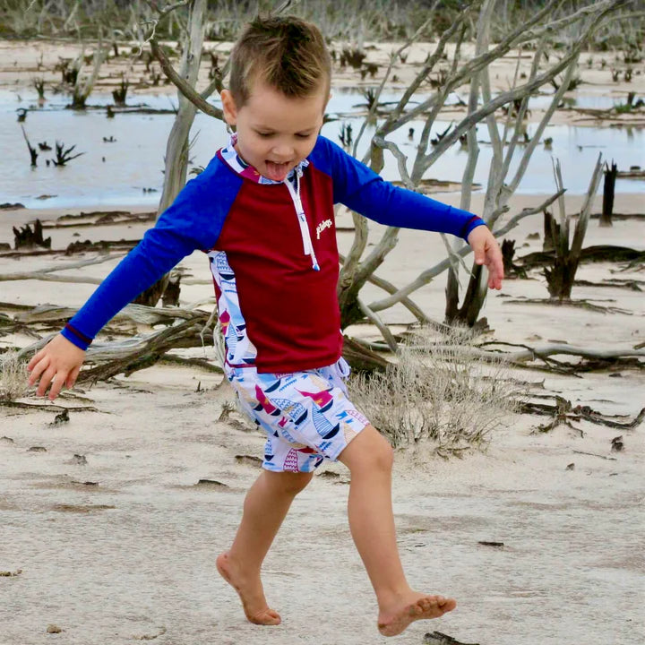 Boys Long Sleeve Rashguard- Yacht Club